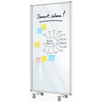 Floordirekt - Mobile Trennwand Präsentationsboard Transparent 3-teilig 180 x 180 cm - Transparent von FLOORDIREKT