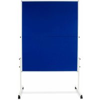 Moderationstafel Blau Doppelseitig & klappbar Mit Rollen 150 x 120 cm von FLOORDIREKT
