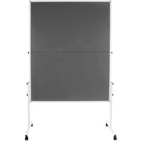 Moderationstafel Grau Doppelseitig & klappbar Mit Rollen 150 x 120 cm von FLOORDIREKT