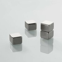 Floordirekt - Neodym-Power Mini-Magnete Blockmagnete 10 x 10 x 10 mm 4 Stück - Silber von FLOORDIREKT