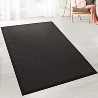 Floordirekt - Sisal-Teppich Amazonas Schwarz Mit Bordüre 160 x 230 cm - Schwarz von FLOORDIREKT