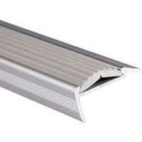 Casa Pura - Treppenkantenprofil mit Einzel-Gummieinlage Power Grip Länge: 134 cm Vorgebohrt Grau von CASA PURA