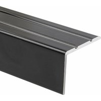 Winkelprofil Treppenkantenprofil Aluminium Selbstklebend Schwarz 24,5 x 20 mm von KARAT