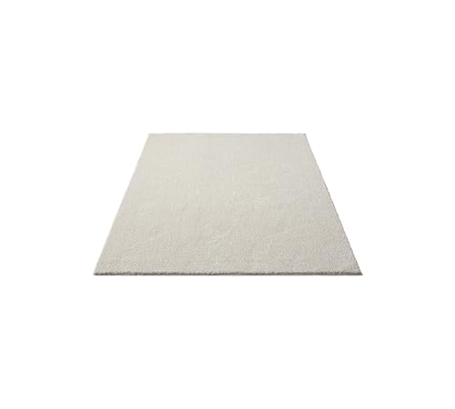 FLOORNOVO Hochflor Teppich Beige einfarbig - 170 x 120 cm - Besonders Weicher Teppich Wohnzimmer & Badezimmerteppich - Pflegeleicht - vielseitig einsetzbar im Innenbereich von FLOORNOVO