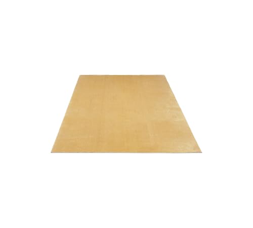 FLOORNOVO Hochflor Teppich Gold einfarbig - 200 x 140 cm - Besonders Weicher Teppich Wohnzimmer & Badezimmerteppich - Pflegeleicht - vielseitig einsetzbar im Innenbereich von FLOORNOVO