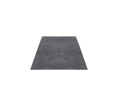 FLOORNOVO Hochflor Teppich Grau einfarbig - 150 x 80 cm - Besonders Weicher Teppich Wohnzimmer & Badezimmerteppich - Pflegeleicht - vielseitig einsetzbar im Innenbereich von FLOORNOVO