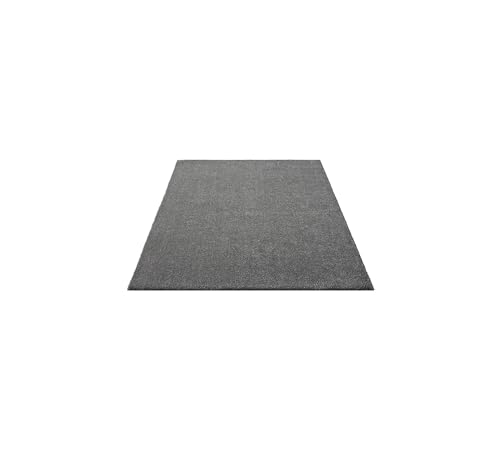 FLOORNOVO Hochflor Teppich Grau einfarbig - 150 x 80 cm - Besonders Weicher Teppich Wohnzimmer & Badezimmerteppich - Pflegeleicht - vielseitig einsetzbar im Innenbereich von FLOORNOVO