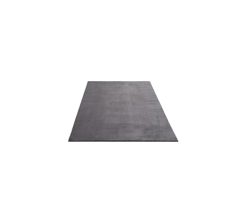 FLOORNOVO Hochflor Teppich Grau einfarbig - 150 x 80 cm - Besonders Weicher Teppich Wohnzimmer & Badezimmerteppich - Pflegeleicht - vielseitig einsetzbar im Innenbereich von FLOORNOVO