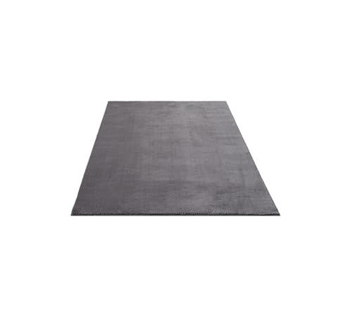 FLOORNOVO Hochflor Teppich Grau einfarbig - 200 x 140 cm - Besonders Weicher Teppich Wohnzimmer & Badezimmerteppich - Pflegeleicht - vielseitig einsetzbar im Innenbereich von FLOORNOVO