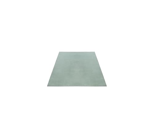 FLOORNOVO Hochflor Teppich Grün einfarbig - 110 x 60 cm - Besonders Weicher Teppich Wohnzimmer & Badezimmerteppich - Pflegeleicht - vielseitig einsetzbar im Innenbereich von FLOORNOVO