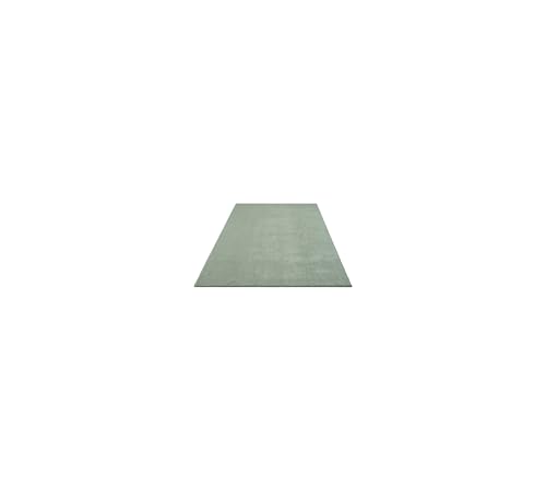 FLOORNOVO Hochflor Teppich Grün einfarbig - 110 x 60 cm - Besonders Weicher Teppich Wohnzimmer & Badezimmerteppich - Pflegeleicht - vielseitig einsetzbar im Innenbereich von FLOORNOVO