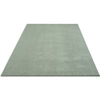 FLOORNOVO Hochflor Teppich Grün einfarbig - 200 x 140 cm - Besonders Weicher Teppich Wohnzimmer & Badezimmerteppich - Pflegeleicht - vielseitig von FLOORNOVO