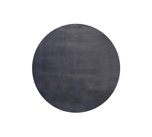 FLOORNOVO Hochflor Teppich rund einfarbig - Ø 117 cm - Besonders Weicher Teppich Wohnzimmer & Badezimmerteppich - Pflegeleicht - vielseitig einsetzbar im Innenbereich von FLOORNOVO