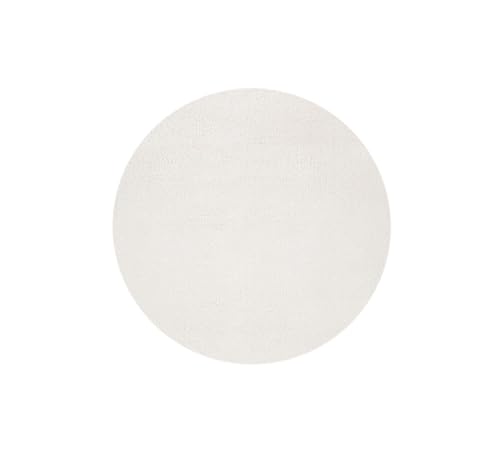 FLOORNOVO Hochflor Teppich rund einfarbig - Ø 120 cm - Besonders Weicher Teppich Wohnzimmer & Badezimmerteppich - Pflegeleicht - vielseitig einsetzbar im Innenbereich von FLOORNOVO