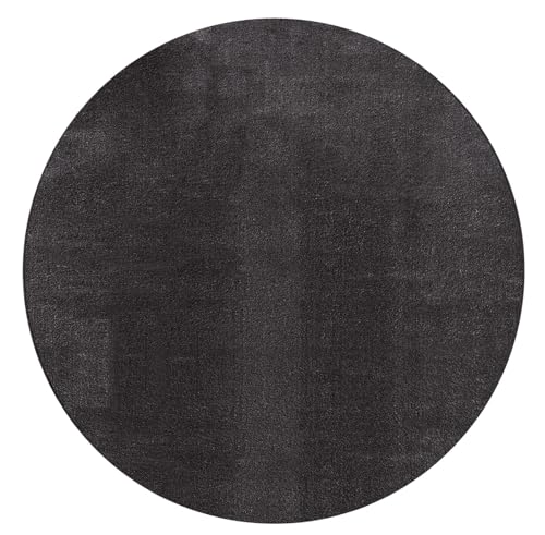 FLOORNOVO Hochflor Teppich rund einfarbig - Ø 200 cm - Besonders Weicher Teppich Wohnzimmer & Badezimmerteppich - Pflegeleicht - vielseitig einsetzbar im Innenbereich von FLOORNOVO