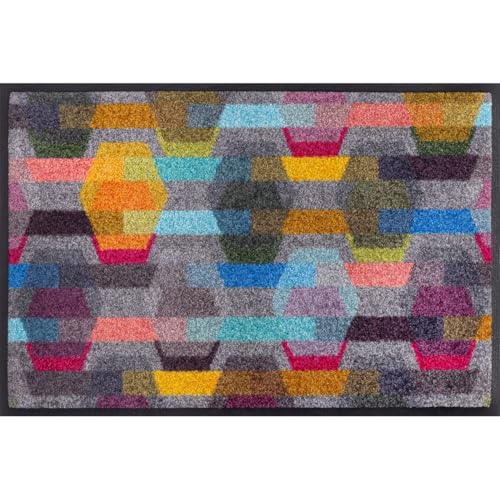 FLOORNOVO Schmutzfangmatte Trend Design - 60 x 40 cm - Klare Linie - waschbare Fußmatte mit Motiv Innen und Außen - rutschfest und lichtfest von FLOORNOVO
