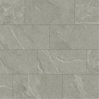 Neuheit Klickfliese ohne Verkleben 600 x 294 x 9 mm die erste Fliese zum Klicken Kalkstein Marmoroptik Supermatt Grau Bodenbelag Fliesenformat von FLOORNOVO