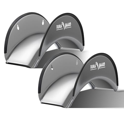 FLORA GUARD 2 Stück Schlauchhalter Metall,Gartenschlauchhalter, Wandschlauchhalter korrosionsbeständige Schlauchhalterung und rostfreies Schlauchgestell mit Schrauben und Dehnschraube von FLORA GUARD