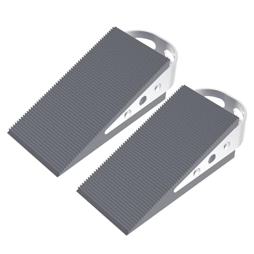 FLORA GUARD 2er Pack Türkeil Gummi Stapelbar Hochleistungs Türstopper, kratzfester, Rutschfester keil mit Edelstahlhaltern von FLORA GUARD