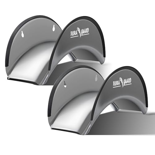 FLORA GUARD BG003-G-2er-Pack Gartenschlauch-Wandhalterung, robust, Metall, hält bis zu 38 m Gartenschlauch, für den Außenbereich, rostfrei, rutschfest, ideal für Schläuche, Verlängerungskabel, 2 Stück von FLORA GUARD