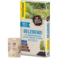 Floragard - Bio-Erde Belebend 60 l & Terre Unity Bio Blumensamen-Set Bundle von FLORAGARD