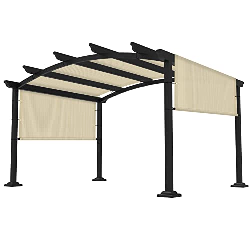 FLORALEAF 2,4 x 3,5 m Pergola Schattenabdeckung Universal Ersatz Baldachin für Outdoor Terrasse Veranda Hinterhof Pavillon mit Ösen Beschwerungsstangen von FLORALEAF