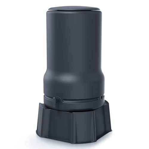 Regentonne rund Regenwassertank Basic Komplett-Set mit 110 Liter Volumen in der Farbe anthrazit ist aus UV- und witterungsbeständigem Material mit kindersicherem Deckel Regentonne rund Regenwassertank Basic Komplett-Set mit 110 Liter Volumen in der Farbe anthrazit ist aus UV- und witterungsbeständigem Material mit kindersicherem Deckel von FLORANTIA