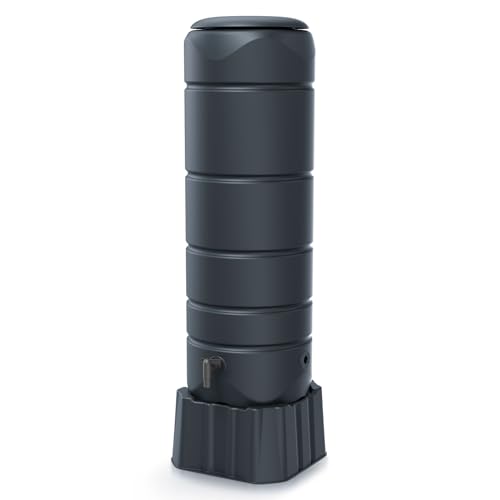 Regentonne rund Regenwassertank Standard rund Komplett-Set mit 110 Liter Volumen in der Farbe anthrazit ist aus UV- und witterungsbeständigem Material mit kindersicherem Deckel Regentonne rund Regenwassertank Standard rund Komplett-Set mit 110 Liter Volumen in der Farbe anthrazit ist aus UV- und witterungsbeständigem Material mit kindersicherem Deckel von FLORANTIA