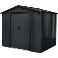 FLORAWORLD Gerätehaus, Metall, BxHxT: 236 x 206 x 174 cm (Außenmaße inkl. Dachüberstand) - grau von FLORAWORLD
