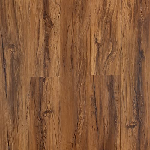 FLOREXP Vinyl-Bodenbelag – Linoleum-Bodenbelag mit Holz-Effekt,abziehen und aufkleben,Bodenfliesen,selbstklebend,2.0mm 1 Stück,wasserdicht, für Küche, Wohnzimmer- (Warmes Braun) von FLOREXP
