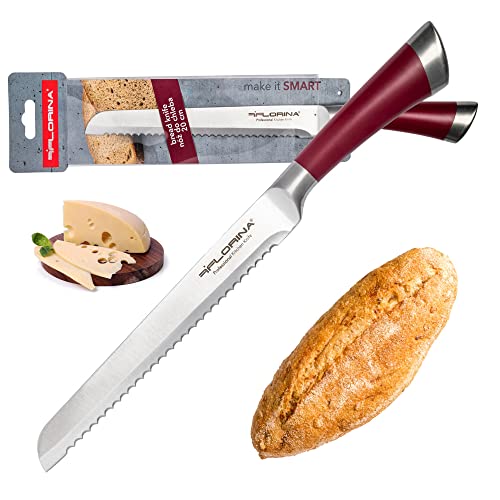 Brotmesser Smart, Edelstahlklinge, Klingenlänge 20cm, Klingenblatt mit scharfem Wellenschliff, rostfrei, lebensmittelecht, extra scharfe Schneide, Küchenmesser, Messer Brotmesser Smart, Edelstahlklinge, Klingenlänge 20cm, Klingenblatt mit scharfem Wellenschliff, rostfrei, lebensmittelecht, extra scharfe Schneide, Küchenmesser, Messer von FLORINA