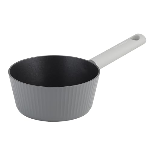 FLORINA Aluminium Kasserolle Serrano 18 cm I Kasserolle mit Soft-Touch-Griffen I Leichte und robuste Töpfe I Antihaftbeschichtung I Gestreifte Struktur | Kochtopf mit elegantem Design von FLORINA