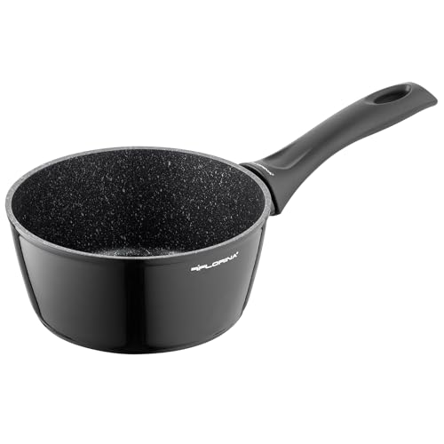 FLORINA Aluminium Stieltopf (1,3 l) 16 cm I Kasserolle MAGNUM I Antihaftbeschichtet I Topf mit Softtouch Griffen I Kleiner Milchtopf mit hohem Rand I Für alle Herdarten & Induktion von FLORINA