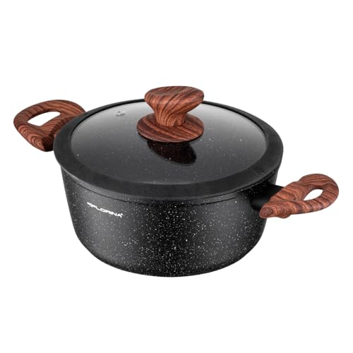 FLORINA Aluminiumtopf MASTER BLACK 28 cm 6.5L | Antihaftbeschichtung | Für alle Herdarten inkl. Induktion | Ergonomische Soft-Touch-Griff | Deckel mit Silikonrand | Hitzebeständig | Leicht zu reinigen FLORINA Aluminiumtopf MASTER BLACK 28 cm 6.5L | Antihaftbeschichtung | Für alle Herdarten inkl. Induktion | Ergonomische Soft-Touch-Griff | Deckel mit Silikonrand | Hitzebeständig | Leicht zu reinigen von Florina