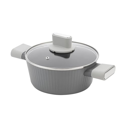 FLORINA Aluminiumtopf Serrano 2,1 l 20 cm I Töpfe mit Soft-Touch-Griffen I Leichter und langlebiger Topf I Antihaftbeschichtung I Geriffelte Struktur | Kochtopf mit elegantem Design FLORINA Aluminiumtopf Serrano 2,1 l 20 cm I Töpfe mit Soft-Touch-Griffen I Leichter und langlebiger Topf I Antihaftbeschichtung I Geriffelte Struktur | Kochtopf mit elegantem Design von FLORINA
