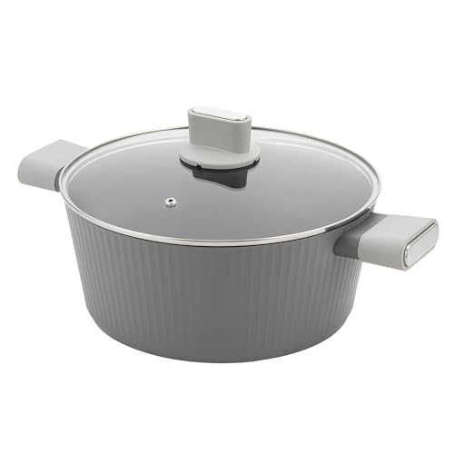 FLORINA Aluminiumtopf Serrano 6,1 l 28 cm I Töpfe mit Soft-Touch-Griffen I Leichter und langlebiger Topf I Antihaftbeschichtung I Geriffelte Struktur | Kochtopf mit elegantem Design FLORINA Aluminiumtopf Serrano 6,1 l 28 cm I Töpfe mit Soft-Touch-Griffen I Leichter und langlebiger Topf I Antihaftbeschichtung I Geriffelte Struktur | Kochtopf mit elegantem Design von FLORINA