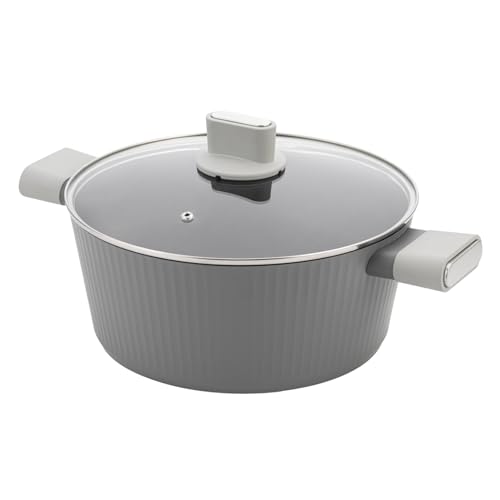 FLORINA Aluminiumtopf Serrano 6,1 l 28 cm I Töpfe mit Soft-Touch-Griffen I Leichter und langlebiger Topf I Antihaftbeschichtung I Geriffelte Struktur | Kochtopf mit elegantem Design FLORINA Aluminiumtopf Serrano 6,1 l 28 cm I Töpfe mit Soft-Touch-Griffen I Leichter und langlebiger Topf I Antihaftbeschichtung I Geriffelte Struktur | Kochtopf mit elegantem Design von Florina