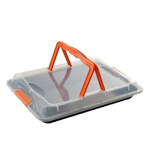 FLORINA Backform Backblech mit Transporthaube 42x29cm Griff-Farbe: orange von FLORINA