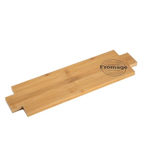 FLORINA Bambusgrass Servierbrett 47 x 13,5 cm | Holzbrett zum Servieren TASTY | Rechteckiges Schneidebrett Servierplatte Käsebrett Frühstückbrett aus Bambusgrass mit Griff von FLORINA