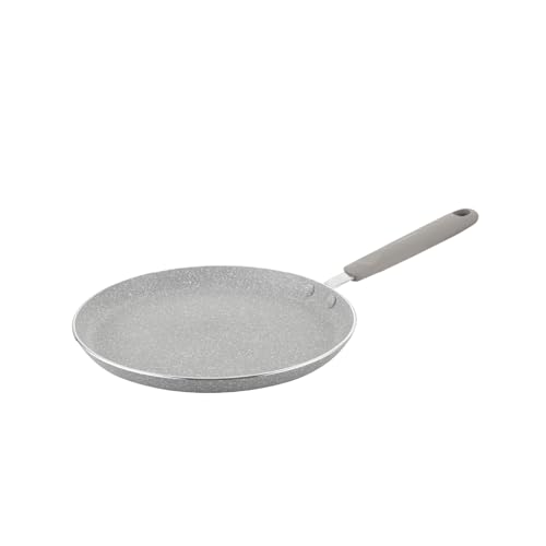 FLORINA - Crepe Pfanne SANDY ORGANIC I 25 cm Durchmesser I Pfanne Induktion für Pancake, Omelette, Tortilla I Antihaftbeschichtet I Geeignet für Induktionsherd, Gasherd und Elektroherd (Grau) von FLORINA