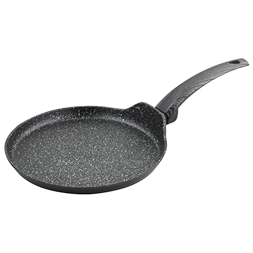 Florina - Pfannkuchenpfanne aus Aluminium BONO I 25 cm Durchmesser I Pfanne Induktion I Antihaftbeschichtet Bratpfanne I Crepe Pfanne I Geeignet für Induktionsherd, Gasherd und Elektroherd (Schwarz) von FLORINA