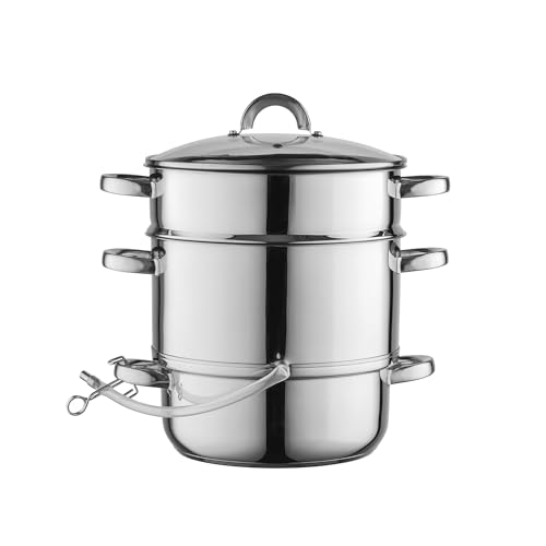 Florina Entsafter 7 l | Induktion Dampfentsafter FRUIT aus 18/10 Edelstahl | Fruchtenentsafter mit Glasdeckel | 10,5 l Füllvolumen | Induktionsgeeignet | Entsaften von Obst & Gemüse Florina Entsafter 7 l | Induktion Dampfentsafter FRUIT aus 18/10 Edelstahl | Fruchtenentsafter mit Glasdeckel | 10,5 l Füllvolumen | Induktionsgeeignet | Entsaften von Obst & Gemüse von FLORINA