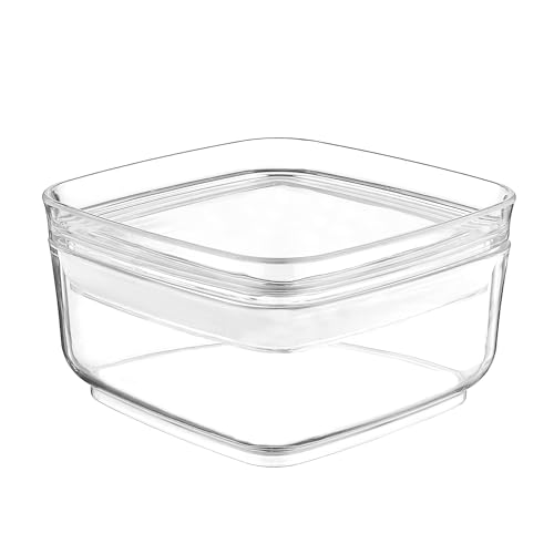 Florina Lebensmittelbehälter 350 ml | Frischhaltedose STORI aus Kunststoff | Mit Deckel | Aufbewahrungsbox Luftdicht Quadratisch | Lebensmittelbox zur Aufbewahrung von Mehl, Zucker, Nudeln, Reis von FLORINA