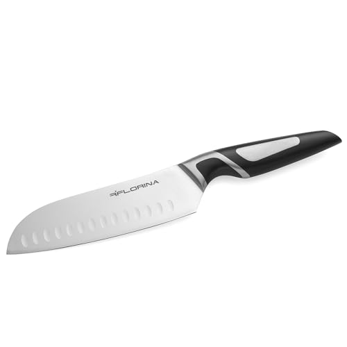 FLORINA Santoku Messer 17 cm | Küchenmesser PROFESSIONAL | Japanisches Kochmesser | Ergonomischer Griff mit Antirutsch-Beschichtung | Universalmesser aus Rostfreiem Stahl | Spülmaschinengeeignet von FLORINA