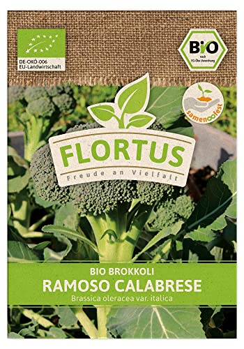 FLORTUS BIO Brokkoli Ramoso Calabrese | Gemüsesamen | Kohlsamen | Brokkolisamen | Samen zur Anzucht für Garten, Balkon, Küche & Fensterbank von FLORTUS Freude an Vielfalt