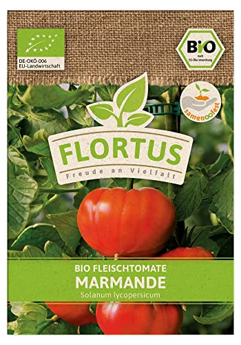 FLORTUS BIO Fleischtomate Marmande | Gemüsesamen | Tomatensamen | Fleischtomatensamen | Samen zur Anzucht für Garten, Balkon, Küche & Fensterbank von FLORTUS Freude an Vielfalt