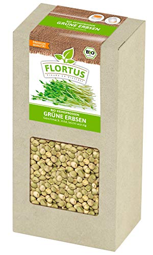 FLORTUS BIO Keimsprossen Grüne Erbse (200 g) | Gesunde & leckere Keimsprossen | Sprossensaat | Keimsprossen | Keimsaaten von FLORTUS Freude an Vielfalt