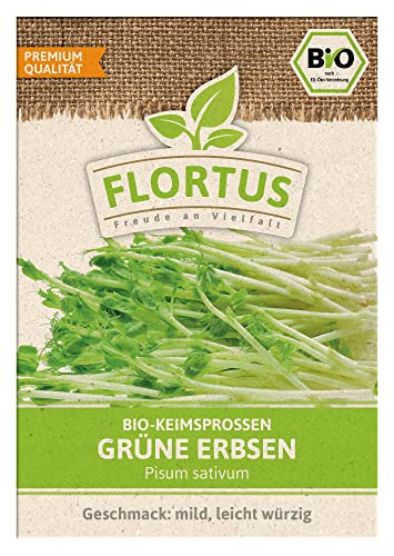 FLORTUS BIO Keimsprossen Grüne Erbse | Gesunde & leckere Keimsprossen | Sprossensaat | Keimsprossen | Keimsaaten von FLORTUS Freude an Vielfalt