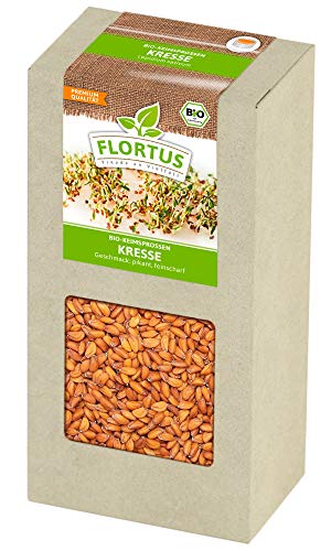 FLORTUS BIO Keimsprossen Kresse (200 g) | Gesunde & leckere Keimsprossen | Sprossensaat | Keimsprossen | Keimsaaten von FLORTUS Freude an Vielfalt