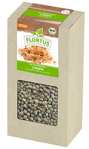 FLORTUS BIO Keimsprossen Linse (200 g) | Gesunde & leckere Keimsprossen | Sprossensaat | Keimsprossen | Keimsaaten von FLORTUS Freude an Vielfalt